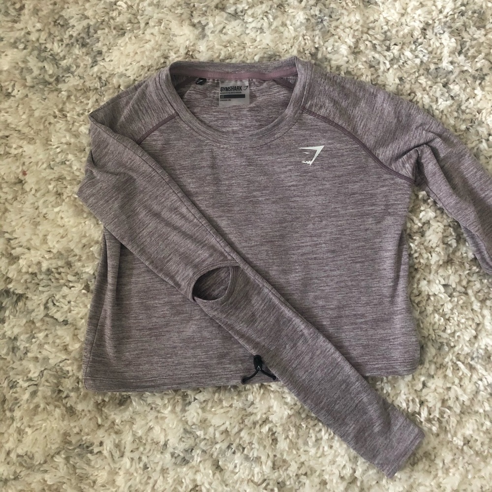 Gymshark Draw Cord Crop Top in Purple Wash